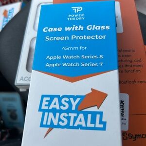 Power Theory Apple Watch 45mm Case with Glass Screen Protector - Blue & White